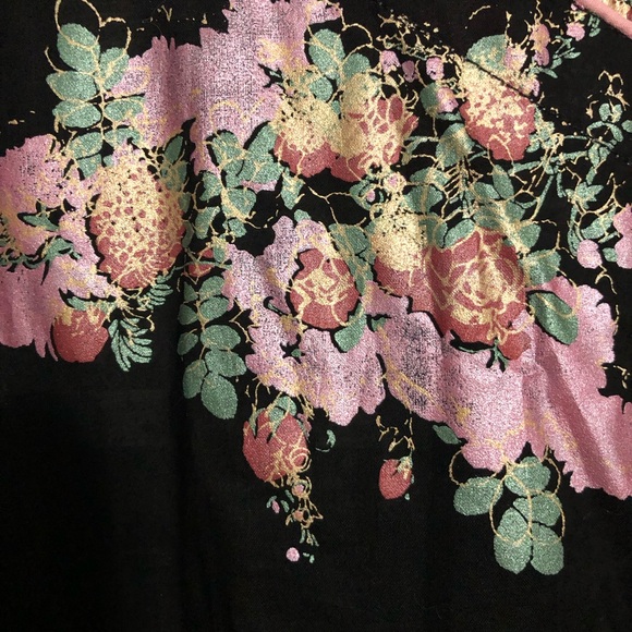 Garnet clothing NWT Floral Black and Pink Dress tassel high low cotton medium - Picture 4 of 12